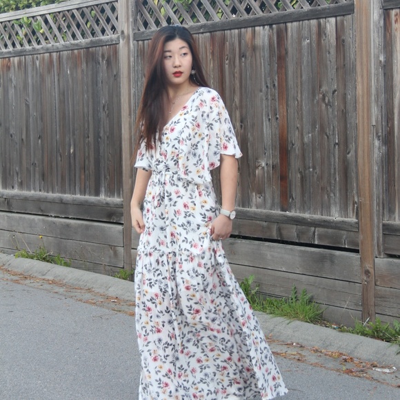 (CLEARANCE)Floral. Button-Down Maxi Dress - Picture 8 of 8